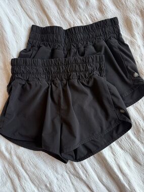 Athleta Black Girls' Athletic Shorts with Smocked Waist
